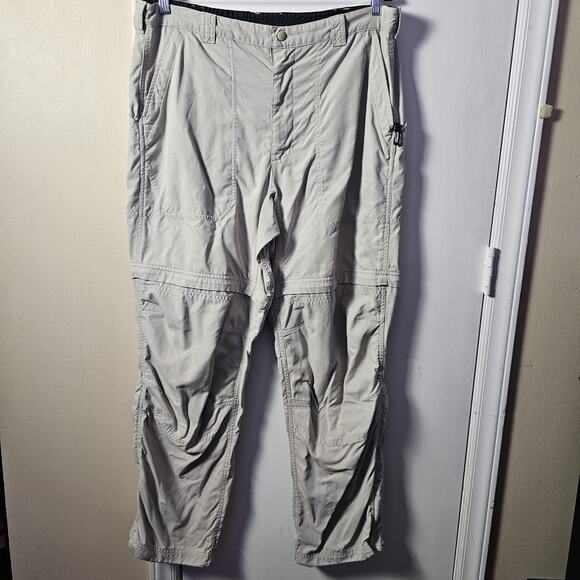 LL Bean Cargo Pant Khaki Tan Convertible Straight Leg Hiking Outdoor Mens Lg - Picture 1 of 6